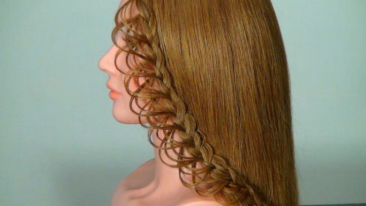 Прическа с плетением - ажурная коса